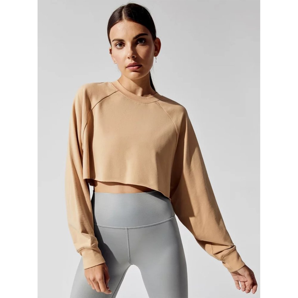 NEW Alo Yoga Double Take Pullover Sweater Putty S